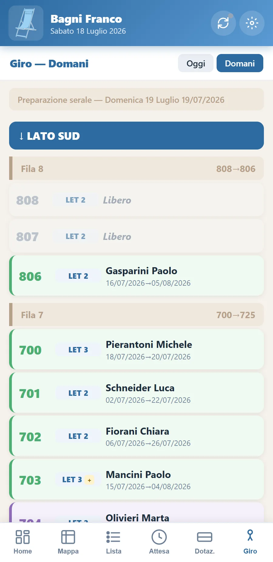 Il giro della sera: domani, fila per fila