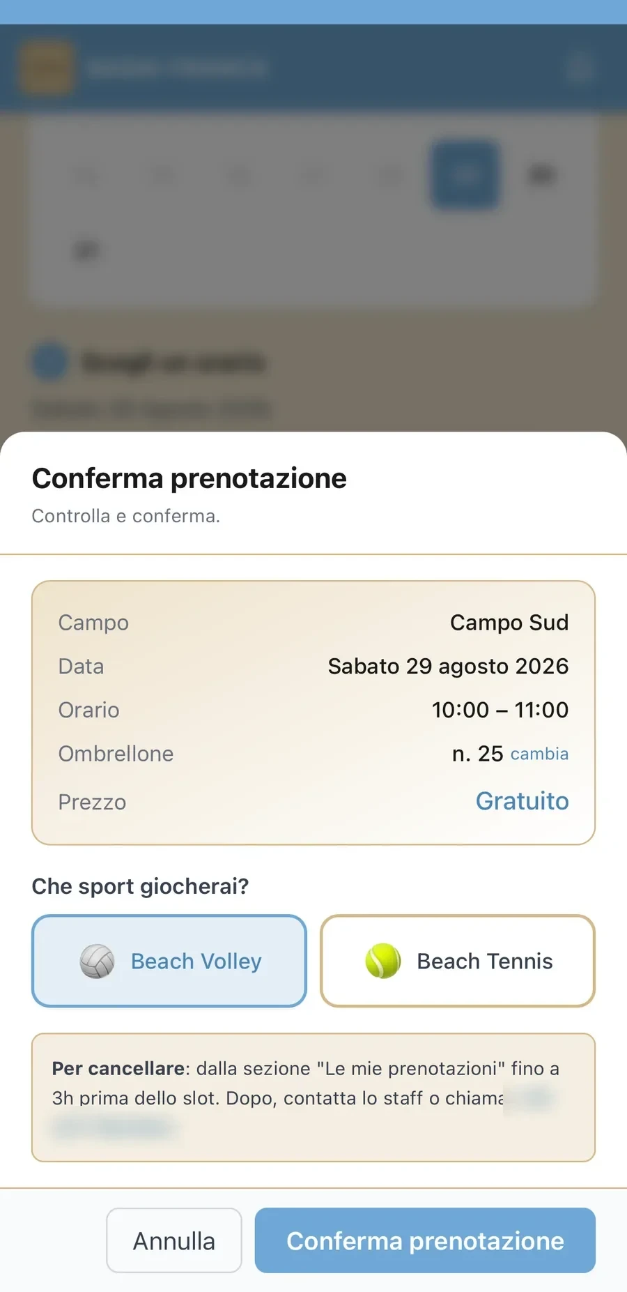 La conferma: campo, giorno, orario, sport