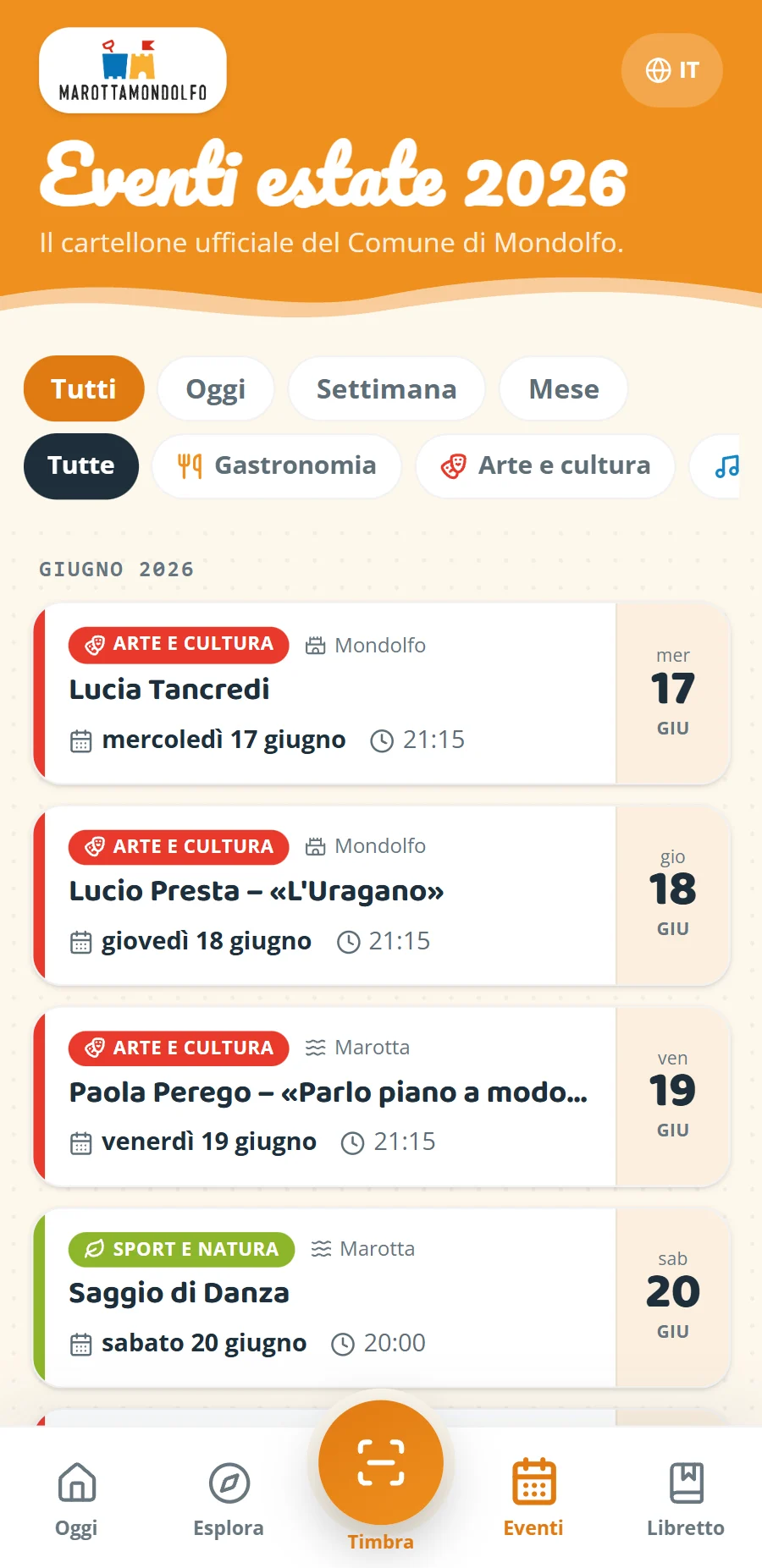 Il cartellone degli eventi dell'estate