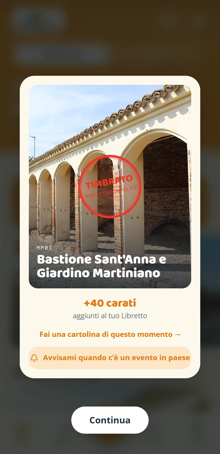 Il Bastione Sant'Anna timbrato, più quaranta carati